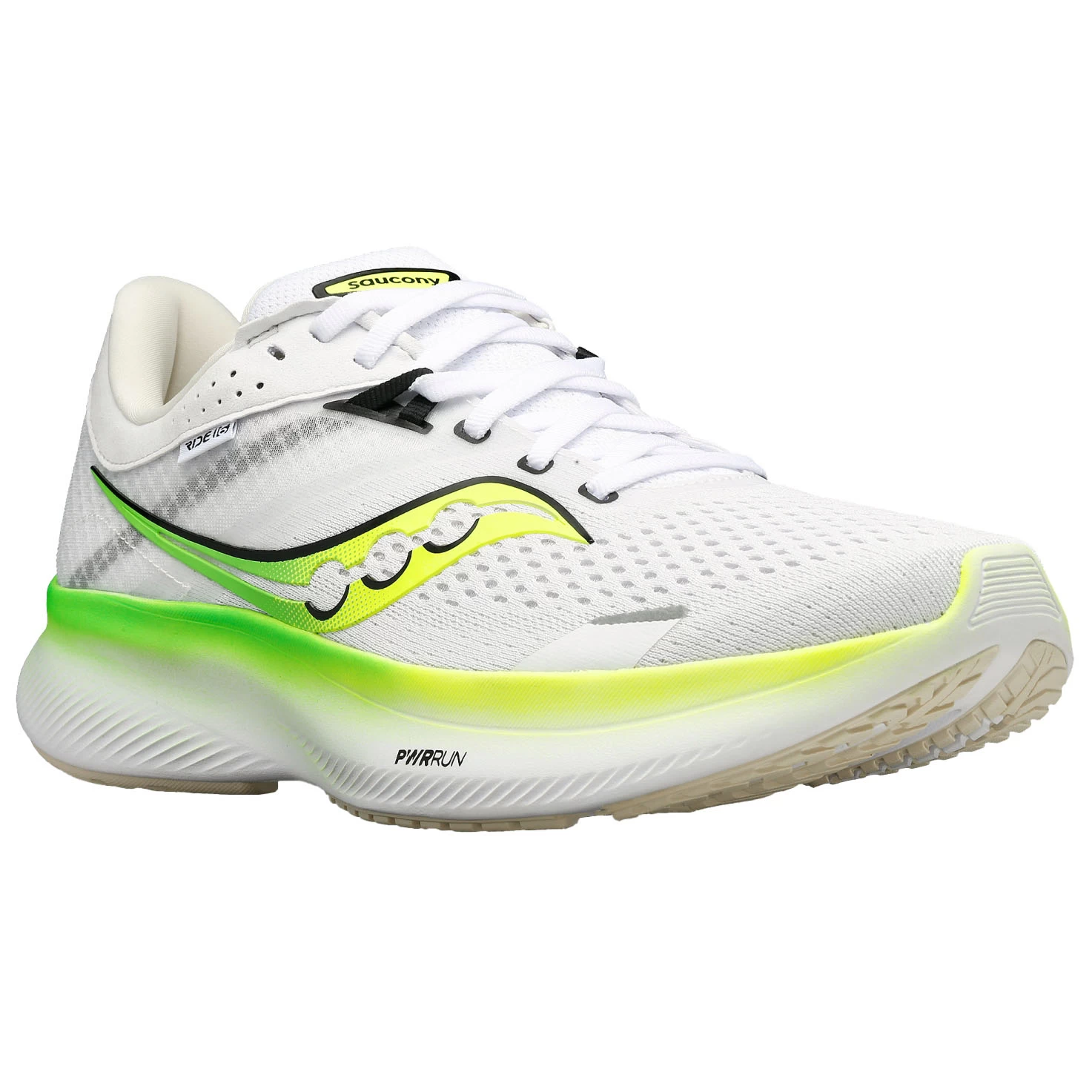 Saucony Ride 16 Running Shoes - White/slime - Image 5